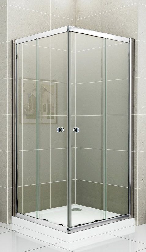 Квадратный душевой уголок Cezares Pratico-A-2 профиль хром 100х100 см