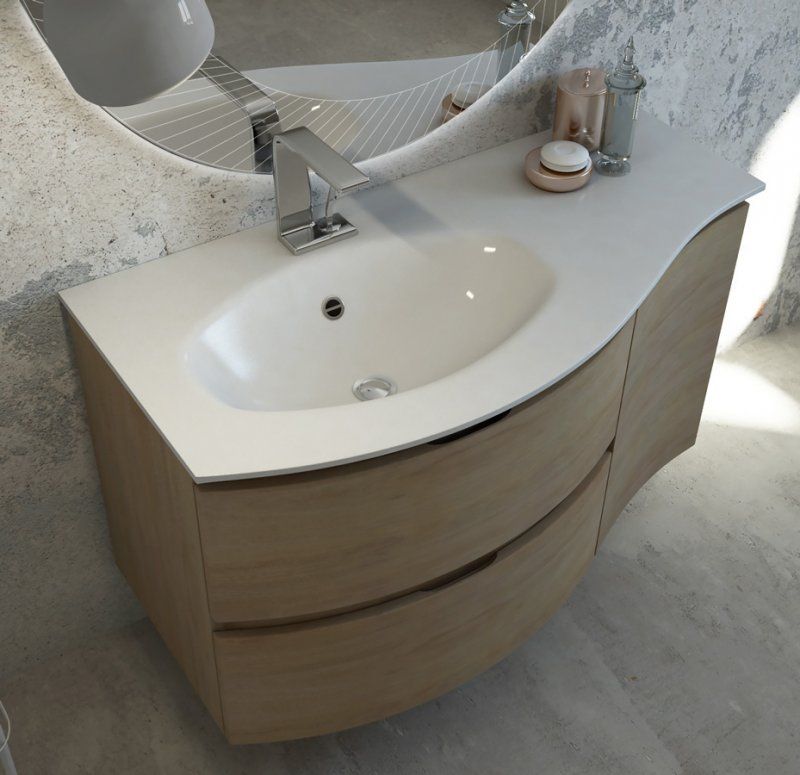 Изображение Стеклянная раковина Cezares 82409 левосторонняя 104х53