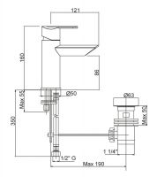 Cezares Garda смеситель для раковины GARDA-LSM1-01-Cr схема 2