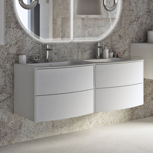 Фото Акриловая раковина Solid Surface с 2 чашами Cezares Soho 120х49