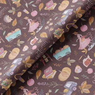 Ткань хлопок для шитья кукол Е.Кононова Осенние заботы limit 251