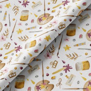 Ткань хлопок для шитья кукол Е.Кононова Вдохновение на белом limit 187