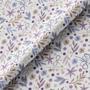 Ткань хлопок для шитья кукол Е.Кононова Лиловые листочки limit 003