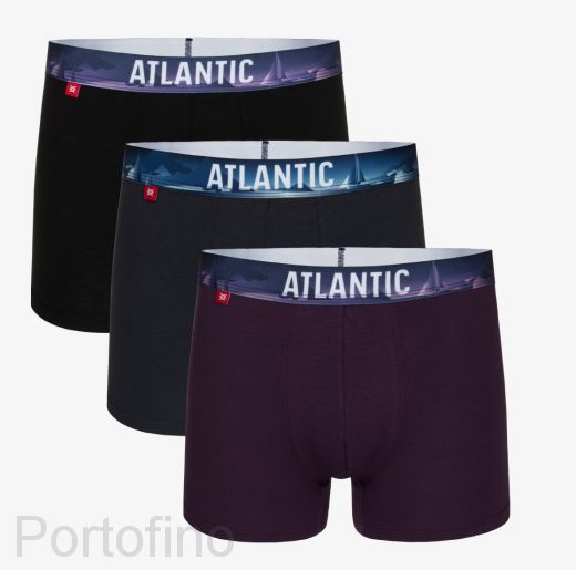 3MH-159 Трусы шорты мужские Print Elastic Atlantic - набор 3 штуки