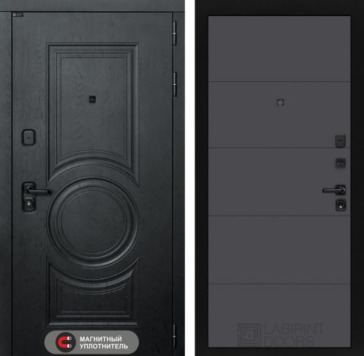 Дверь Входная Лабиринт (LABIRINT) GRAND 13 Графит софт
