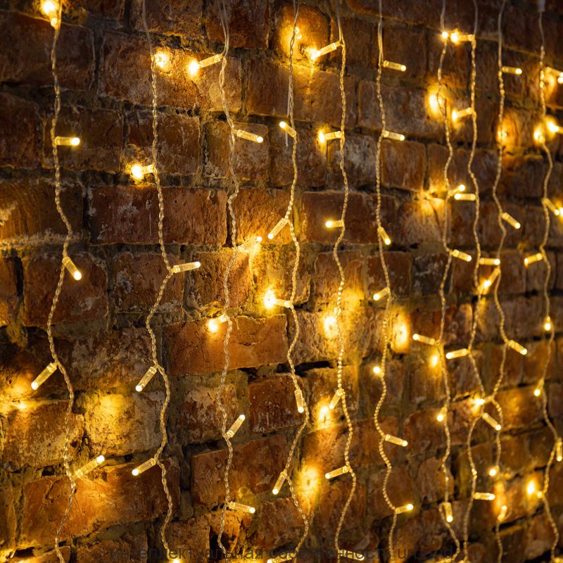 Гирлянда св/д Дождь 2х6 м, мерц. прозр. провод тепл. бел. 768LED Neon Night 235-386