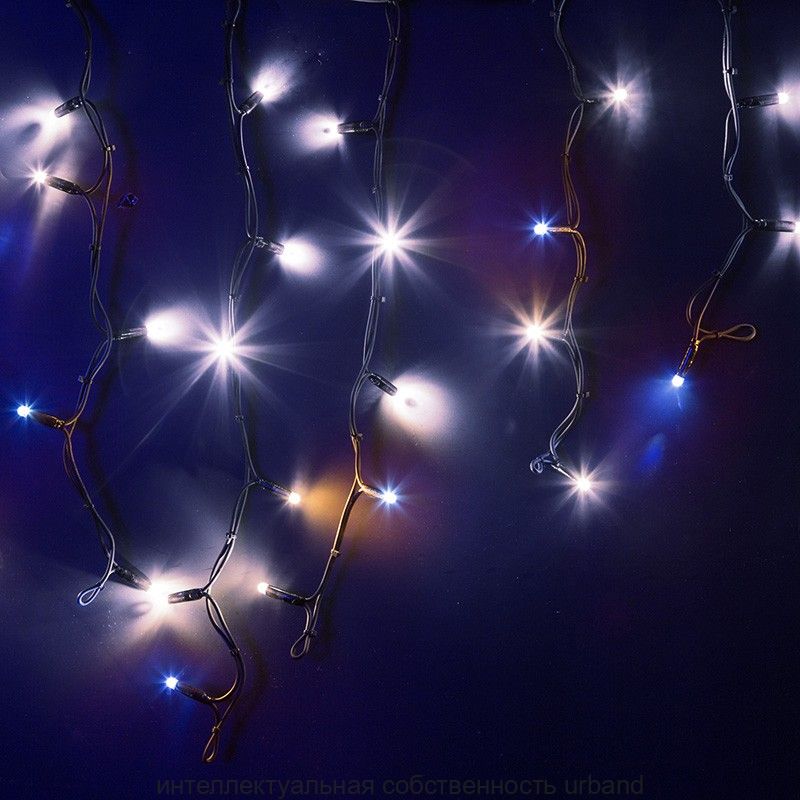Гирлянда-бахрома ул. Айсикл 128LED бел. 4*0,6м/48нит., мерцание, черн.кауч. IP67 255-235 Neon Night