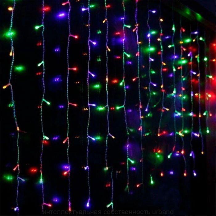 Гирлянда-занавес (USB) Роса 480LED 3x3м, разноцв.