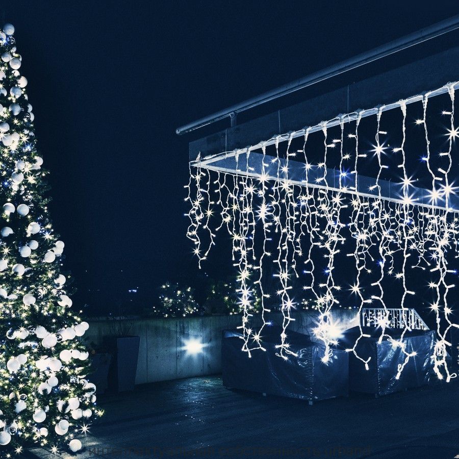 Гирлянда-бахрома ул. 120LED холодный белый
