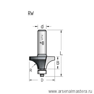 Фреза WPW радиусная R15 D42,5 B22 подшипник хвостовик 8_S RW15005