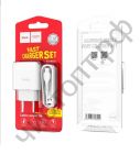 СЗУ HOCO C72A с USB выходом 2.1A с кабелем microUSB белый