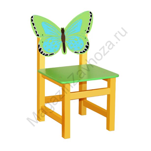 СТУЛ МДФ НЕРЕГУЛИРУЕМЫЙ 54 БАБОЧКА ЛАЙМ-ГОЛУБОЙ