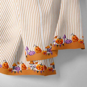 Хлопок - Бордюр Тыковки грибочки в полоску  25*75 limit