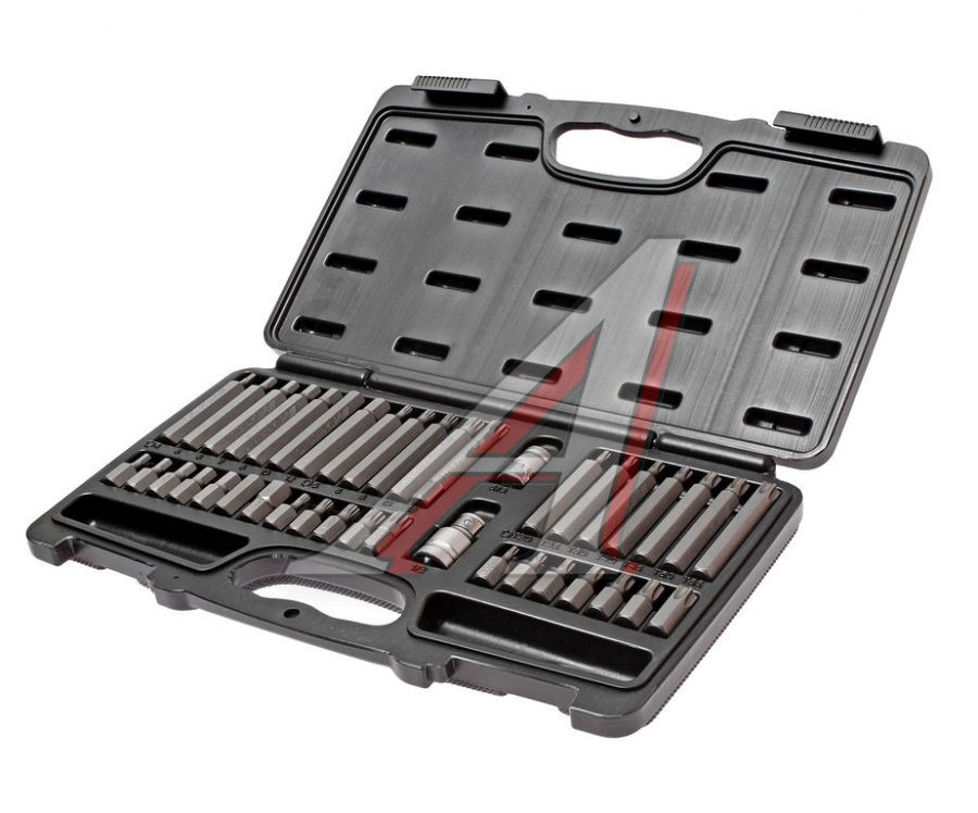 Набор бит 1/2" 3/8" SPLINE, TORX, HEX с держателем 40 предметов в кейсе JTC