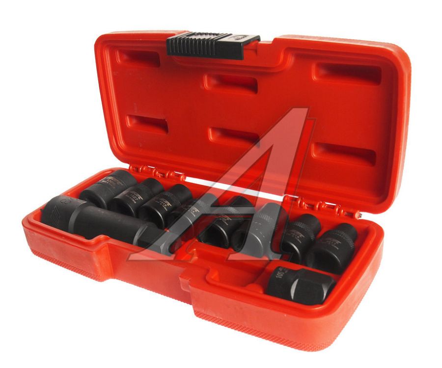 Набор головок специальных 1/2",3/8" 5-ти гранных и RIBE 10 предметов в кейсе JTC