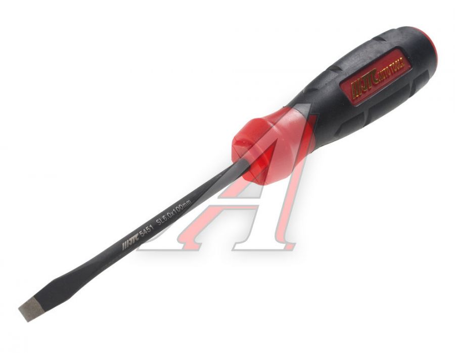Отвертка шлицевая SL 6.0х100мм с противоскользящей рукояткой JTC