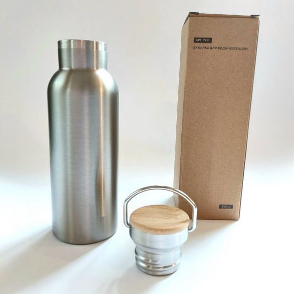 Бутылка для воды Distiller серебристая