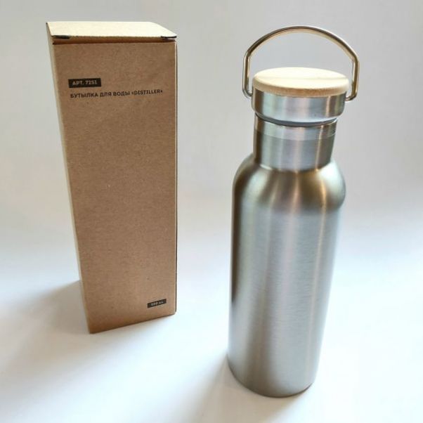 Бутылка для воды Distiller серебристая