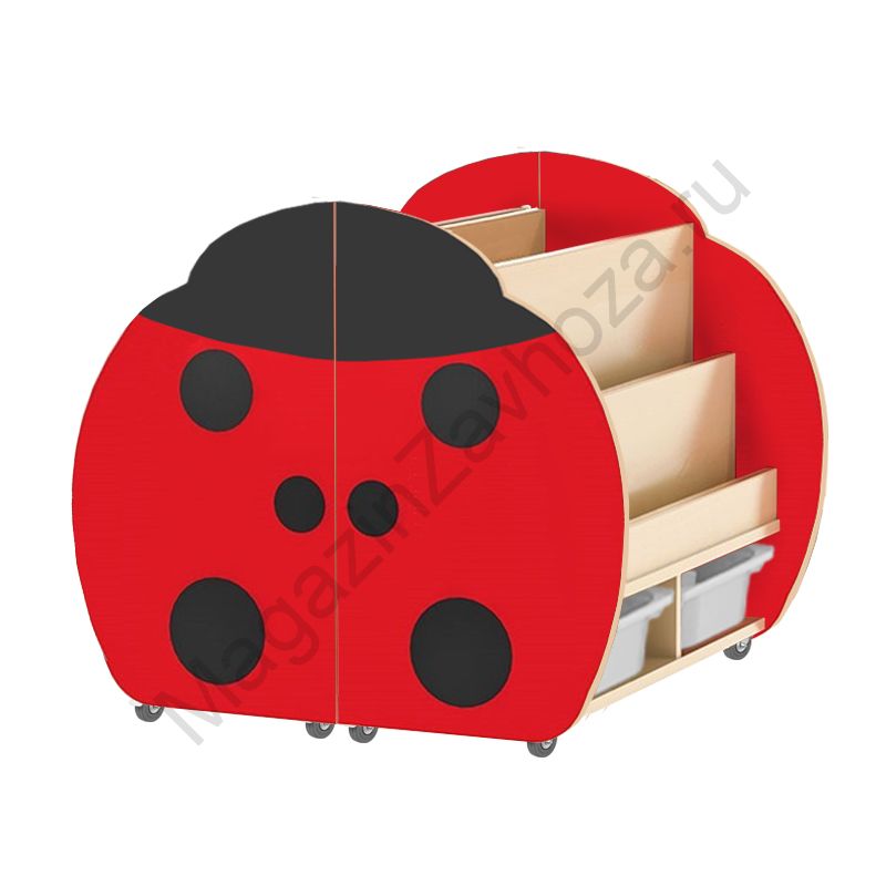 ТУМБА ДЛЯ ИГРУШЕК И ПОСОБИЙ 34 С ДЕКОРОМ И КОНТЕЙНЕРАМИ