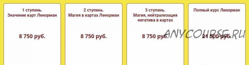 [Школа Анастасии MON] Колода Ленорман. Полный курс (Галина Марченко, Анастасия MON)