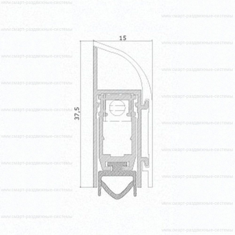 Автоматический порог накладной Venezia 1450/700-500 мм (регулировка 1 уровень)