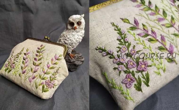 Вышитый кошелёк с фермуаром с нуля (nadin.needlework)