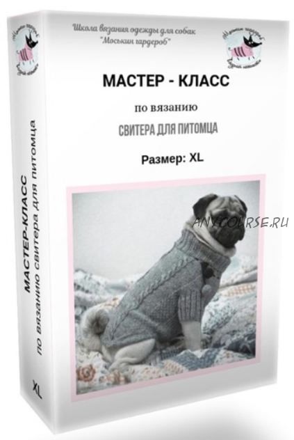 Мастер-класс по вязанию свитера для питомца . Размер XL (Моськин гардероб)