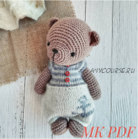 Мишка Тедди в комбинезоне (wool_toys_marina)