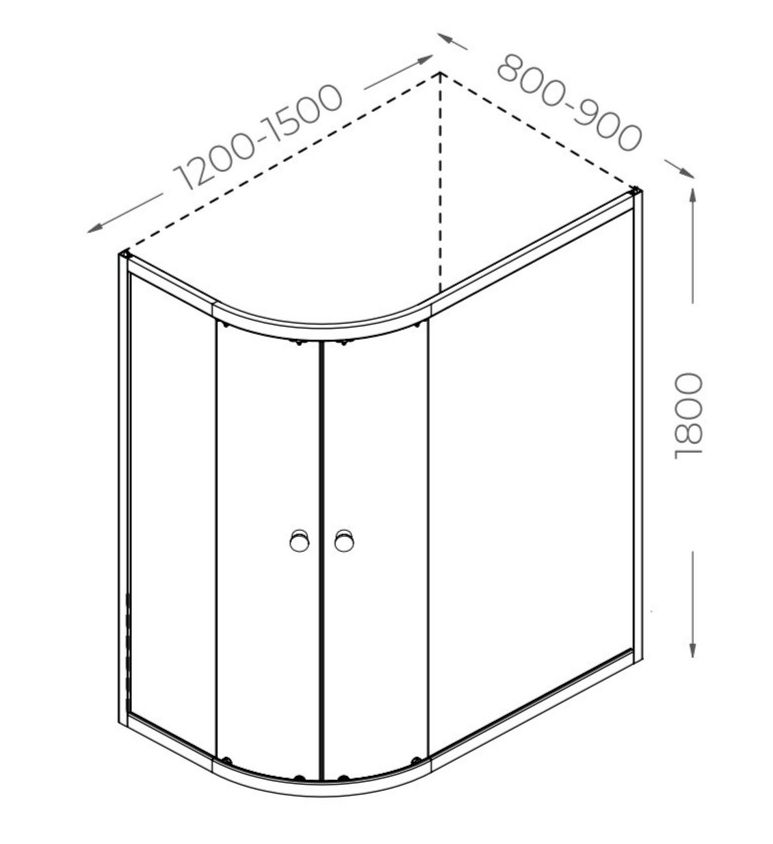 KABİNEX | Yarımoval Duşaltılara Duş Kabinalar | Ölçüləri: (80-90)*(120-150) sm, hündürlük 180 sm.