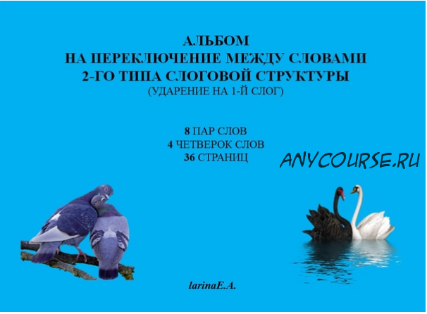 Альбом на переключение между словами 2-го типа слоговой структуры. Ударение на 1-й слог. (Евгения Ларина)