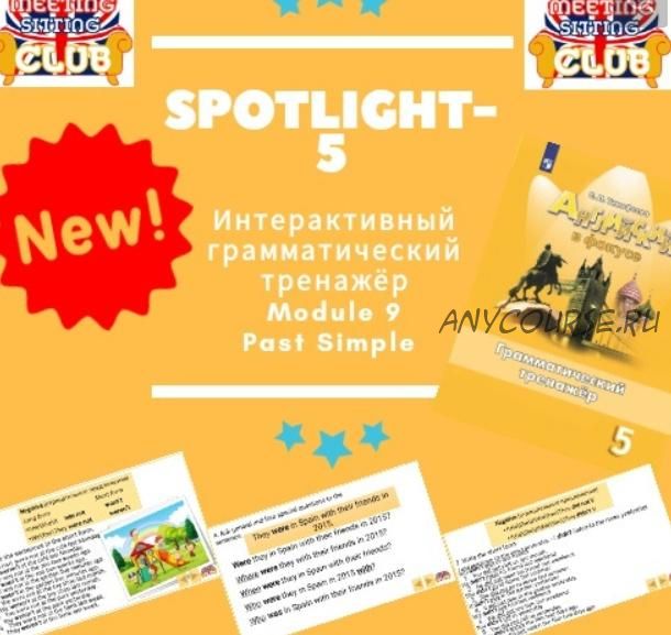 Интерактивный грамматический тренажёр Spotlight-5 Module 9 (Meeting Sitting English Club)