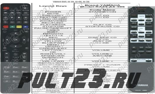 YAMAHA RAX9, V499920, AX-396, AX-496, AX-596