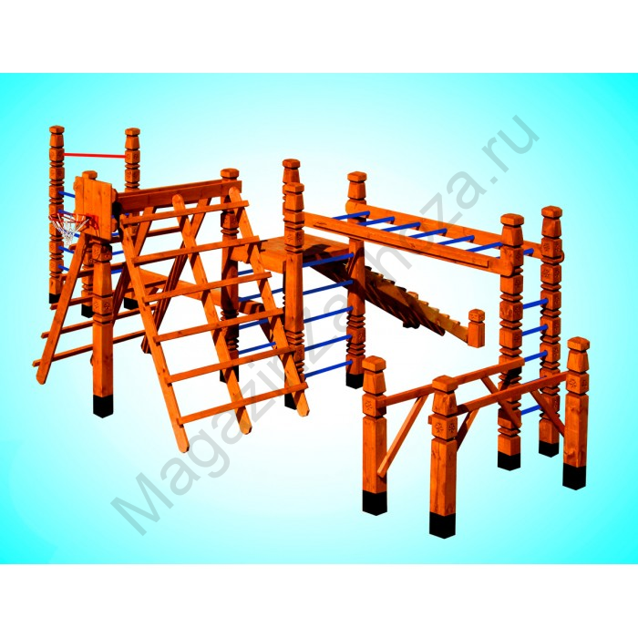 Деревянный Игровой спортивный комплекс №18