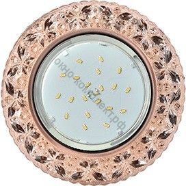 Ecola GX53 H4 LD7040 св-к Круг "Бабочки" подсветка 4K Светл-зол/Черн.медь 35x125 FL53PBEFB арт: 622598