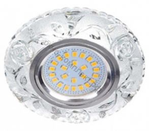 Ecola LD7071 MR16 GU5.3 св-к Круг "Розы" подсветка 4K Прозр./Хром 25x95 FT16CREFB  арт: 621222