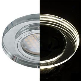 Ecola LD1650 MR16 GU5.3 св-к Стекло Круг подсветка 4K Хром/Хром 25x95 SC1650EFF  арт: 676837