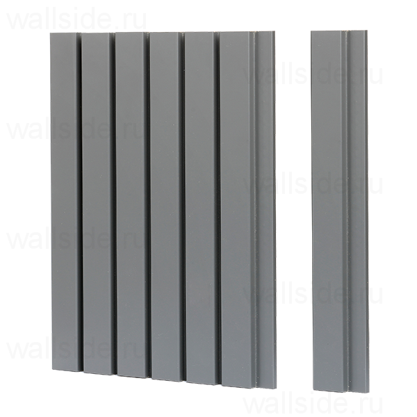 Реечная стеновая панель Ликорн тёмно-серая