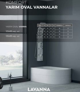 LAVANNA Vannaları | Yarım Oval künc Vannaları |