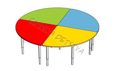 СТОЛ ЛДСП РЕГУЛИРУЕМЫЙ 16 НАБОР (ДИАМЕТР 1600ММ)