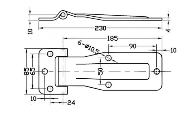 Петля ворот L=185 мм (Арт: 9051S)