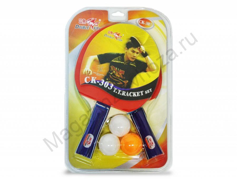Набор DOUBLE FISH: 2 ракетки, 3 мяча