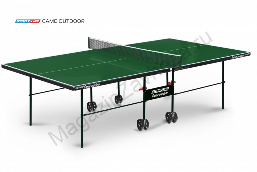 Теннисный стол Game Outdoor Green - любительский всепогодный стол для использования на открытых площадках и в помещениях