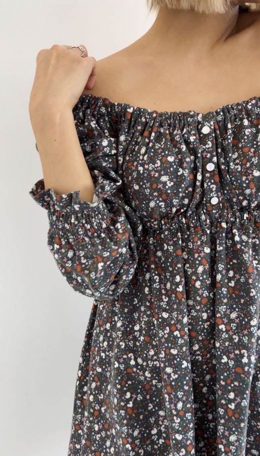 Платье Fieno из теплого хлопка Луговые травы