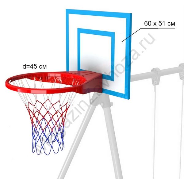Щит баскетбольный с кольцом и сеткой Leco-IT Outdoor