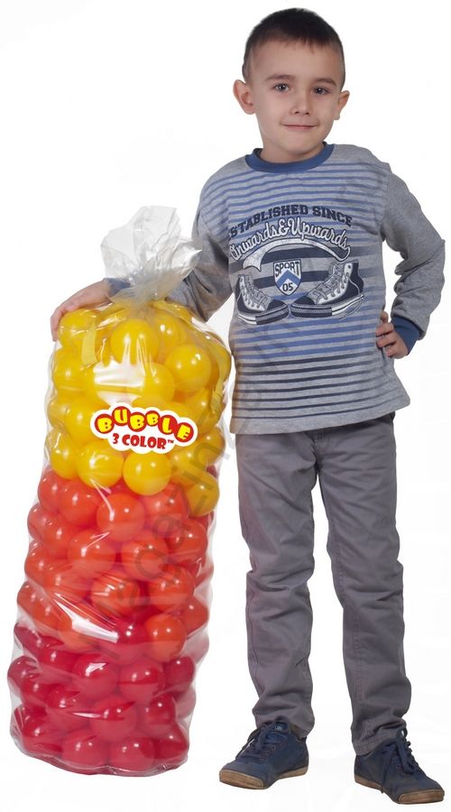 Шарики для манежа-бассейна в прозрачном чехле диам. 3" (7,5 см) 160 шт. 3 цвета