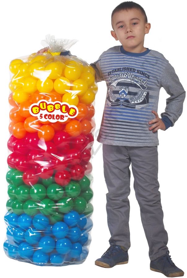 Шарики для манежа-бассейна в прозрачном чехле диам. 3" (7,5 см) 320 шт. 5 цветов