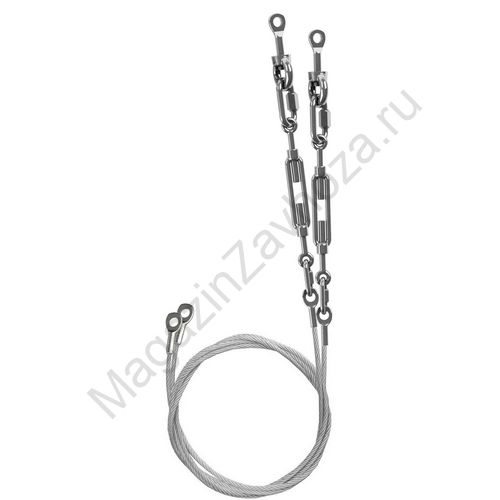 Верхняя пара тросовых систем для качелей 500 см., (трос 6 мм до 600 кг) 375 см