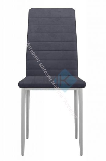 Стул DikLine ТЕКС каркас белый/ткань микровелюр B28 ANTRACITE