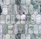 Мозаика Pietrine Hexagonal - Onice Verde oliva POL long hex 278x304х7 мм (чип 38х86х7 мм)