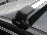 Багажник на крышу Ford C-Max, Lux City (без выступов), с замком, серебристые крыловидные дуги